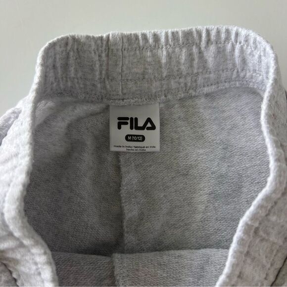 Fila girls size medium 10/12 shorts Gray Grey Pink Logo - Picture 4 of 5